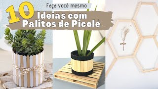 10 Ideias Com Palitos de Picolé  DIY  Faça Você Mesmo [upl. by Lahcym273]