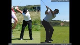 Jon Rahm golf swing  Long Iron faceon amp downtheline July 2017 [upl. by Donnamarie]