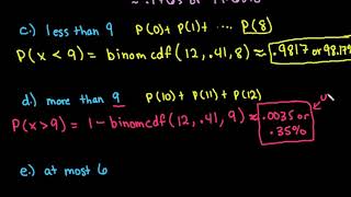 Binomial Probability with TI84 [upl. by Ahsinnod]