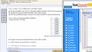 Binomial Probability Distributions  StatCrunch [upl. by Coster]