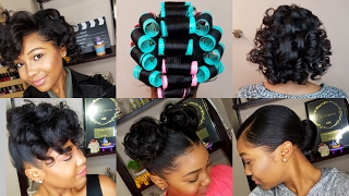 HOW TO ROLLER SET HAIR  Roller Setting Tutorial 2017  RELAXED HAIR [upl. by Eanel]