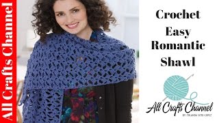 How to crochet romantic lacy shawl  easybeginner level  shawl en crochet [upl. by Acimad]