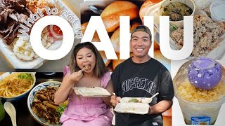 What to EAT in Oahu Hawaii Food Tour 😋🍧🔥 [upl. by Dnamron]