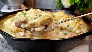 CHICKEN AND BISCUITS  Creamy Chicken and Biscuits Bake  One Pot Meal [upl. by Shepp]