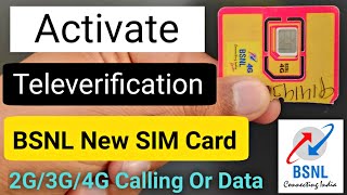 How To Activate BSNL SIM Card 2020  BSNL SIM Kaise Chalu Kare  BSNL Tele Verification [upl. by Anahsor493]