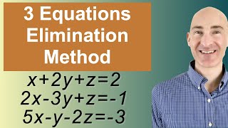 Solving Systems of 3 Equations Elimination [upl. by Yaeger10]