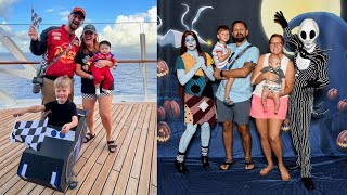 TrickOrTreating On A Disney Cruise Halloween Character Dance Party amp Day At Sea  Cruise Day 3 [upl. by Moonier432]