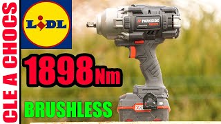 LIDL clé à chocs PARKSIDE PERFORMANCE BRUSHLESS 20V 1898 Nm X20VTEAM déboulonneuse IMPACT WRENCH [upl. by Oirromed772]