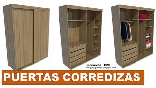 Como Hacer un Armario con Puertas Corredizas  Sistema Corredizo [upl. by Hairej]