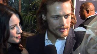 OUTLANDER  Sam Heughan Caitriona Balfe  The quotStiff Onequot Comment [upl. by Ycniuqal]